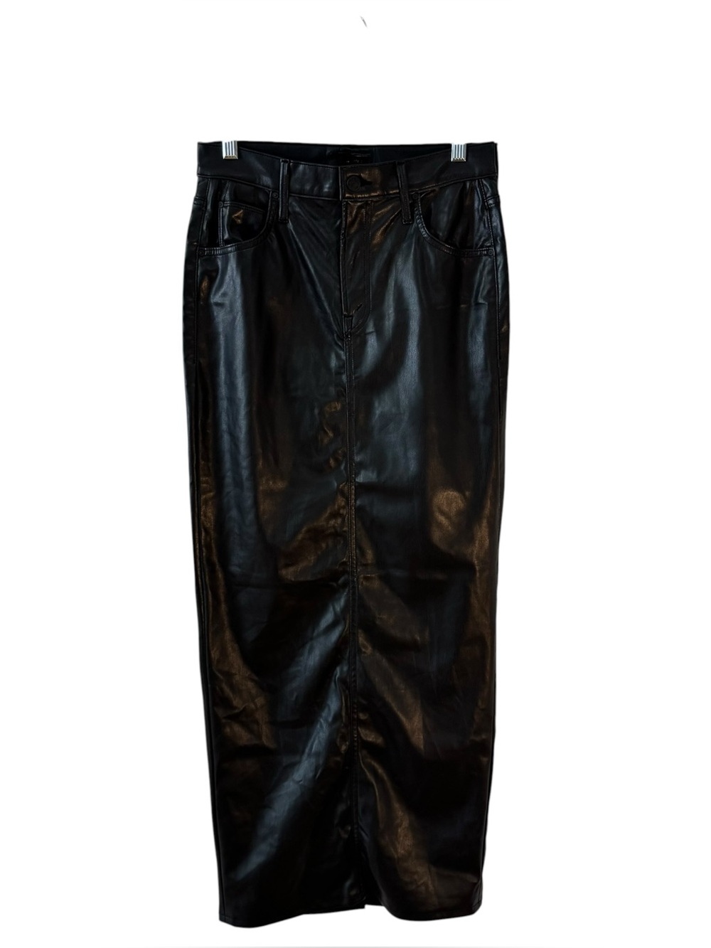 MOTHER The Flagpole Faux Leather Maxi Skirt Black Size 27 - Picture 2 of 13